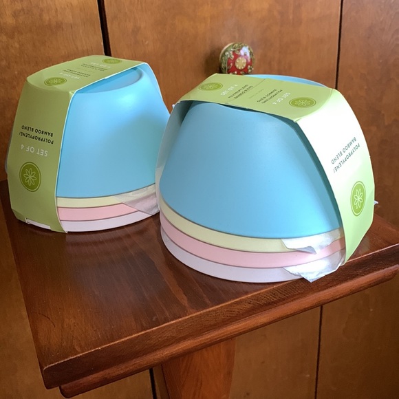 NATURALLY, DANNY SEO - TWO, SET OF 4 POLYPROPYLENE/BAMBOO BLEND BOWLS 🆕 - Picture 6 of 7